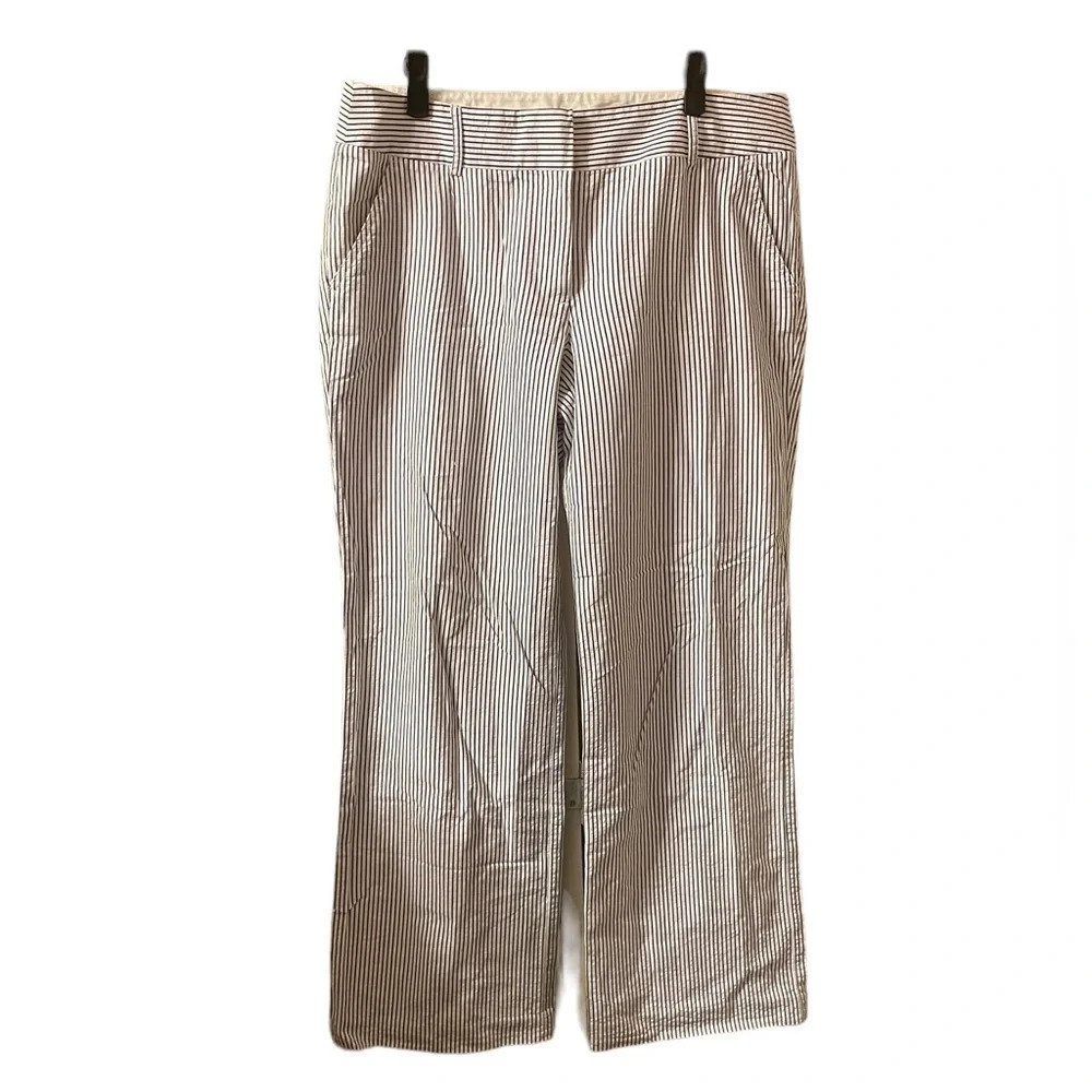 J CREW WOMENS PINSTRIPE WIDE LEG PANTS